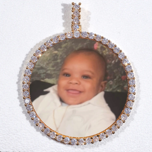 LARGE 3D CIRCLE CUSTOM PICTURE PENDANT