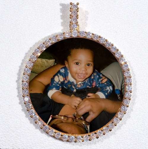 LARGE 3D CIRCLE CUSTOM PICTURE PENDANT