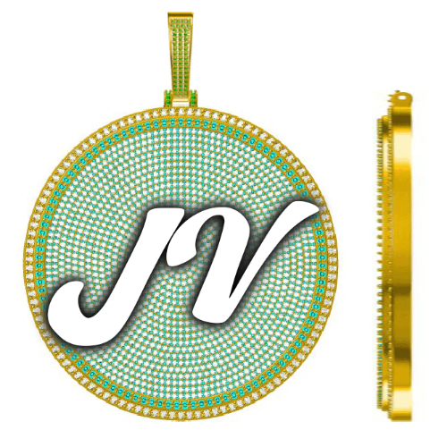 CUSTOM LETTER NECKLACE 3D BIG DISC