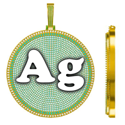 CUSTOM LETTER NECKLACE 3D BIG DISC