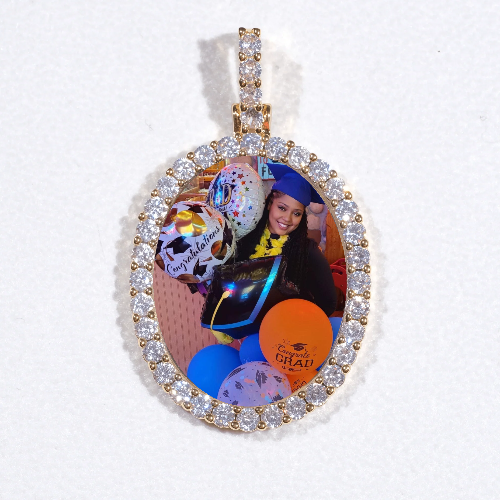 3D Oval Custom Picture Pendant