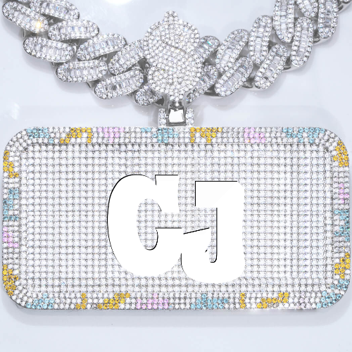CUSTOM LETTER NECKLACE 3D COLORFUL SQUARE