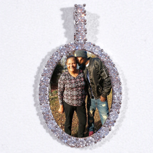 Large 3D Oval Custom Picture Pendant