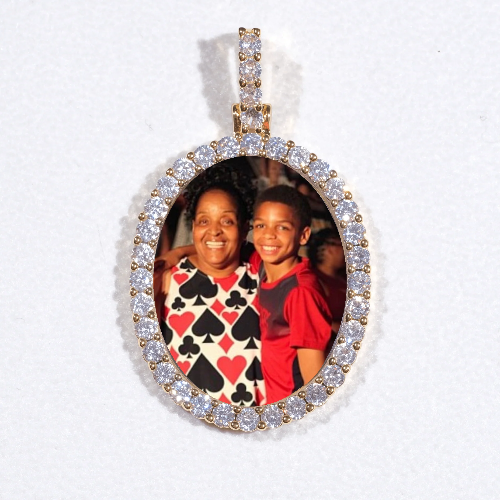 3D Oval Custom Picture Pendant