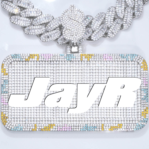 CUSTOM LETTER NECKLACE 3D COLORFUL SQUARE