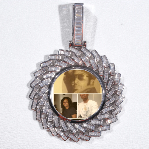 Large 3D Baguette Custom Picture Pendant