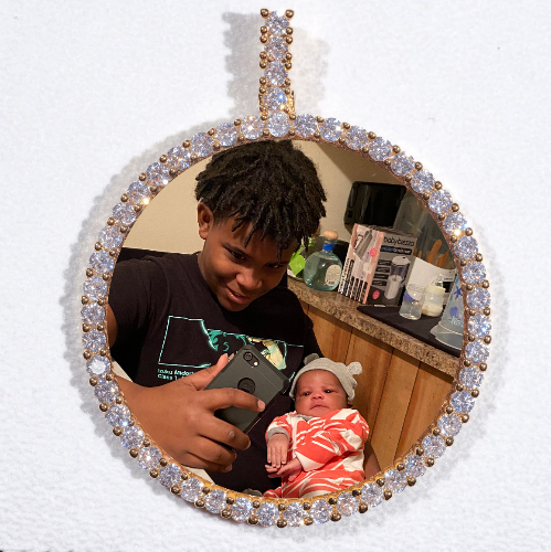 LARGE 3D CIRCLE CUSTOM PICTURE PENDANT