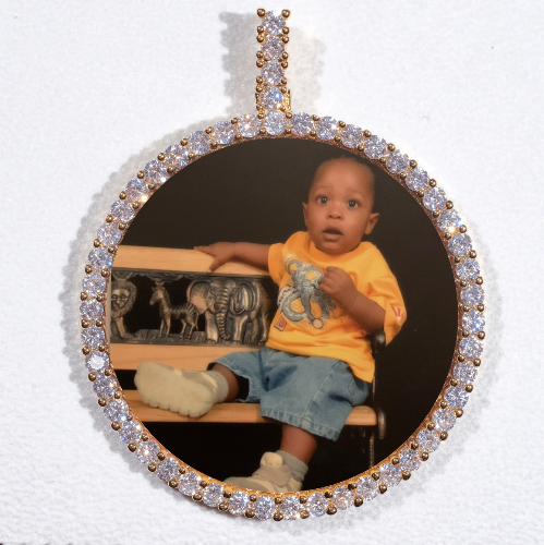 LARGE 3D CIRCLE CUSTOM PICTURE PENDANT