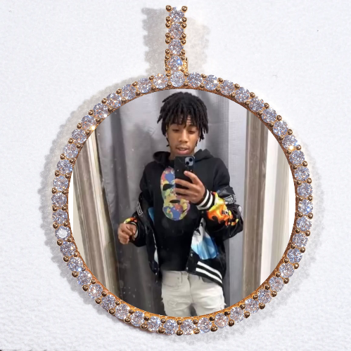 LARGE 3D CIRCLE CUSTOM PICTURE PENDANT