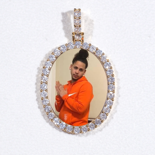 3D Oval Custom Picture Pendant