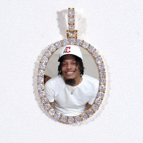 3D Oval Custom Picture Pendant