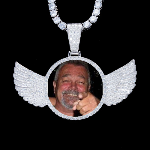 925S & VVS Moissanite 3D Wing Custom Picture Pendant