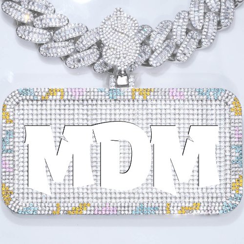 CUSTOM LETTER NECKLACE 3D COLORFUL SQUARE