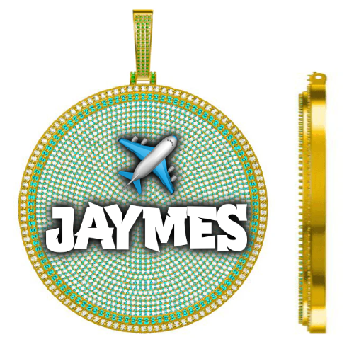 CUSTOM LETTER NECKLACE 3D BIG DISC