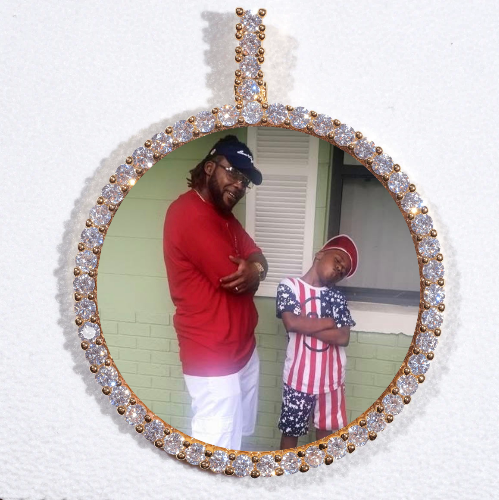 LARGE 3D CIRCLE CUSTOM PICTURE PENDANT
