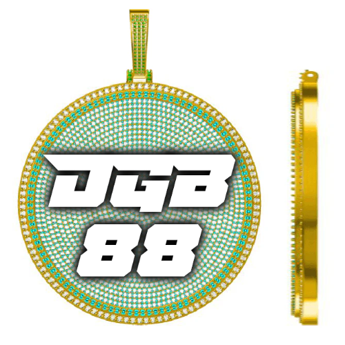 CUSTOM LETTER NECKLACE 3D BIG DISC