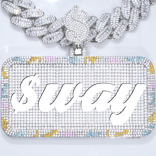 CUSTOM LETTER NECKLACE 3D COLORFUL SQUARE
