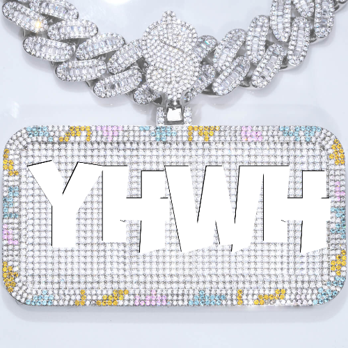 CUSTOM LETTER NECKLACE 3D COLORFUL SQUARE