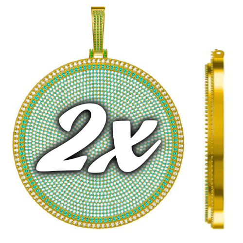 CUSTOM LETTER NECKLACE 3D BIG DISC