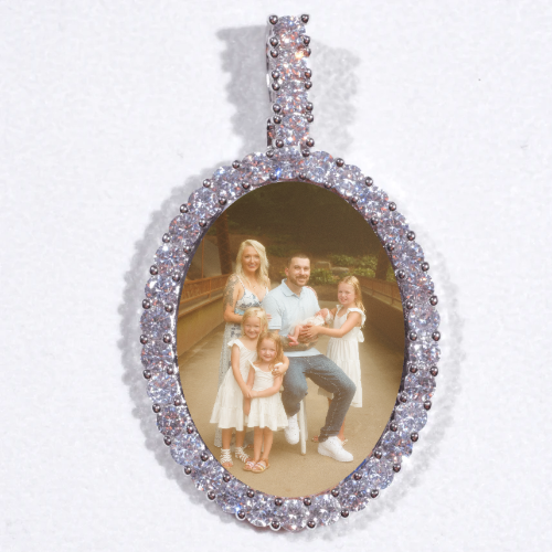Large 3D Oval Custom Picture Pendant