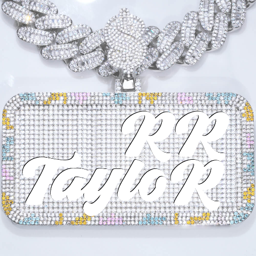CUSTOM LETTER NECKLACE 3D COLORFUL SQUARE