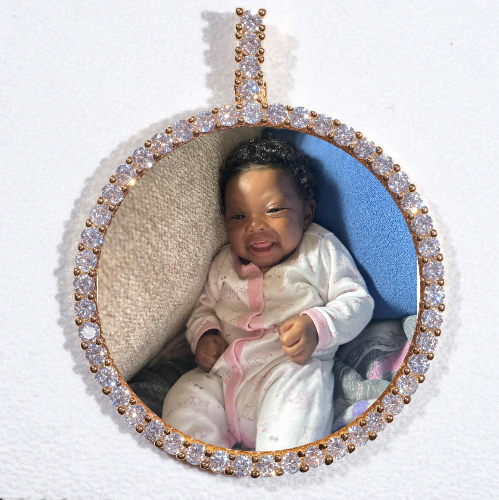 LARGE 3D CIRCLE CUSTOM PICTURE PENDANT