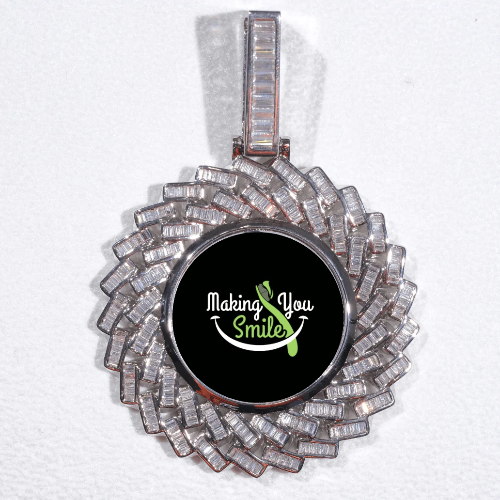 Large 3D Baguette Custom Picture Pendant