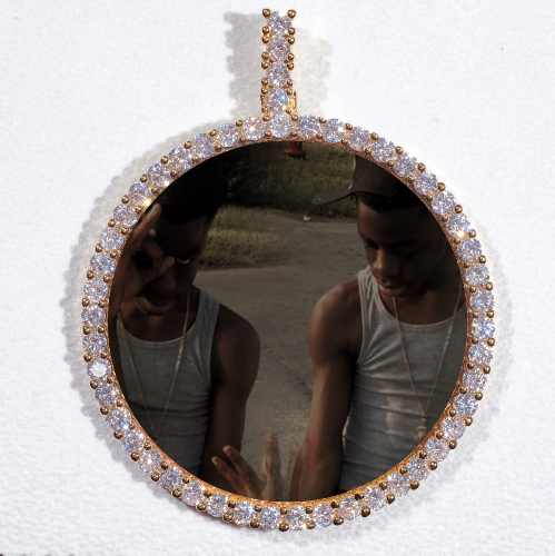 LARGE 3D CIRCLE CUSTOM PICTURE PENDANT