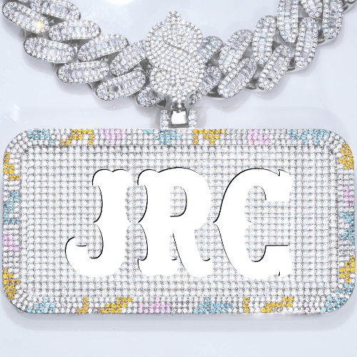 CUSTOM LETTER NECKLACE 3D COLORFUL SQUARE