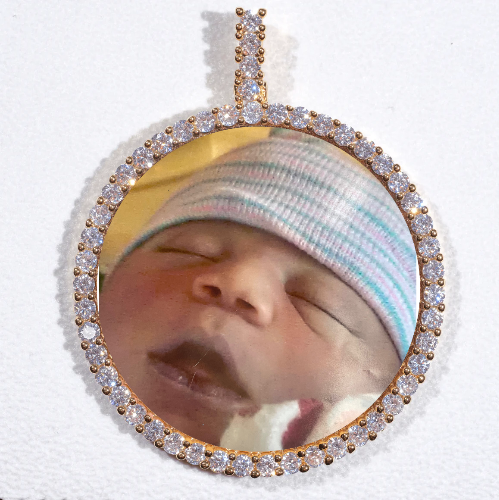 LARGE 3D CIRCLE CUSTOM PICTURE PENDANT