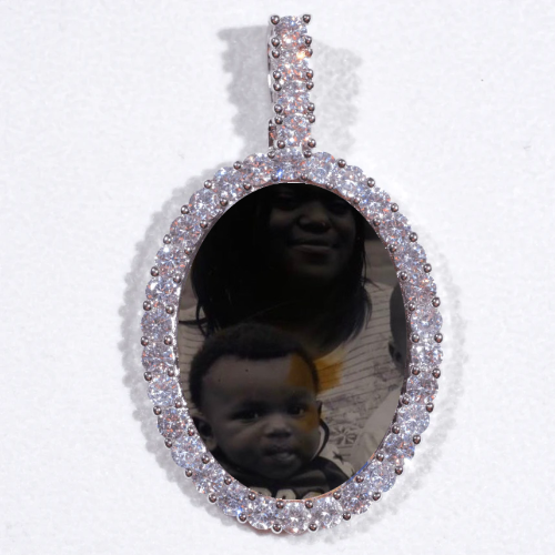 Large 3D Oval Custom Picture Pendant