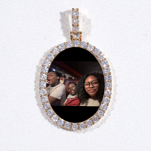 3D Oval Custom Picture Pendant