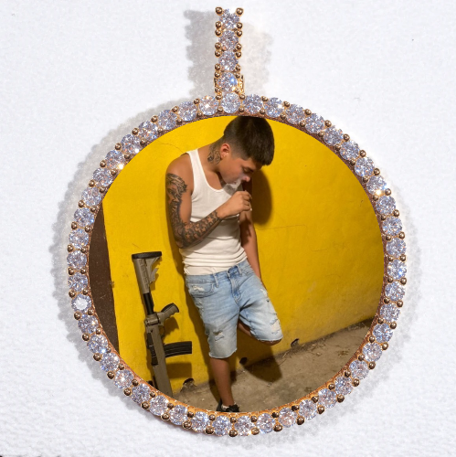 LARGE 3D CIRCLE CUSTOM PICTURE PENDANT