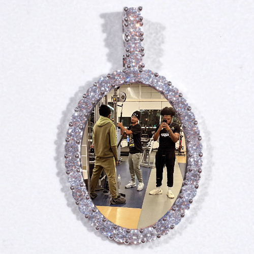Large 3D Oval Custom Picture Pendant