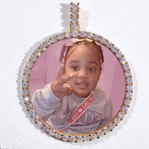 LARGE 3D CIRCLE CUSTOM PICTURE PENDANT