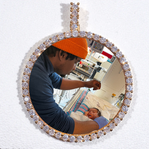 LARGE 3D CIRCLE CUSTOM PICTURE PENDANT