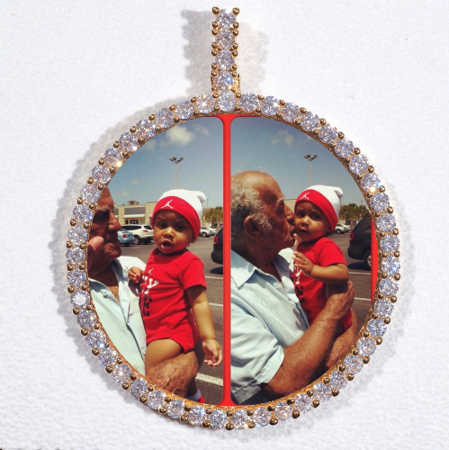 LARGE 3D CIRCLE CUSTOM PICTURE PENDANT