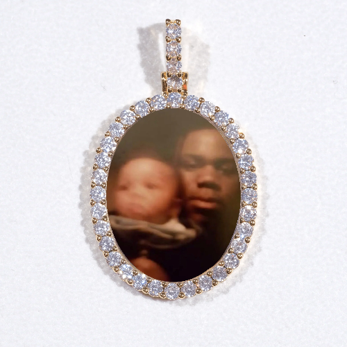 3D Oval Custom Picture Pendant