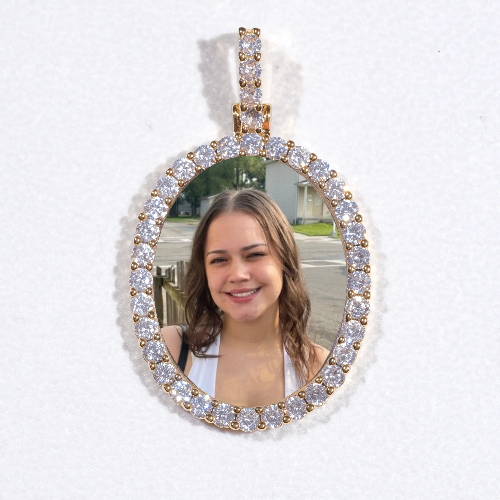 3D Oval Custom Picture Pendant