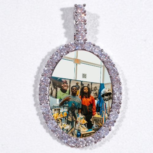 Large 3D Oval Custom Picture Pendant