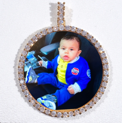 LARGE 3D CIRCLE CUSTOM PICTURE PENDANT