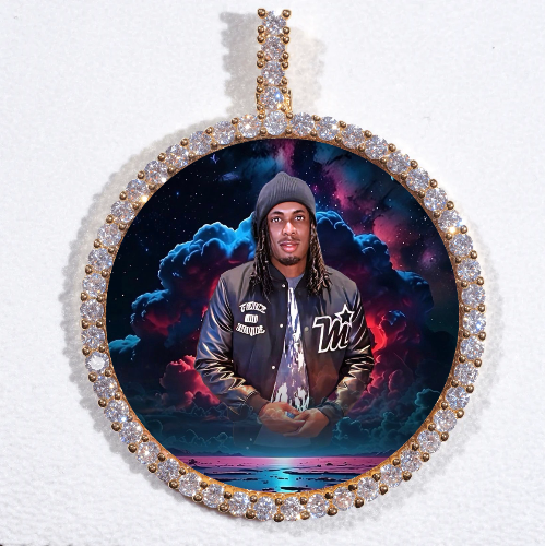 LARGE 3D CIRCLE CUSTOM PICTURE PENDANT