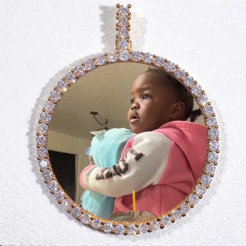 LARGE 3D CIRCLE CUSTOM PICTURE PENDANT