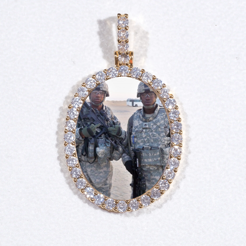 3D Oval Custom Picture Pendant