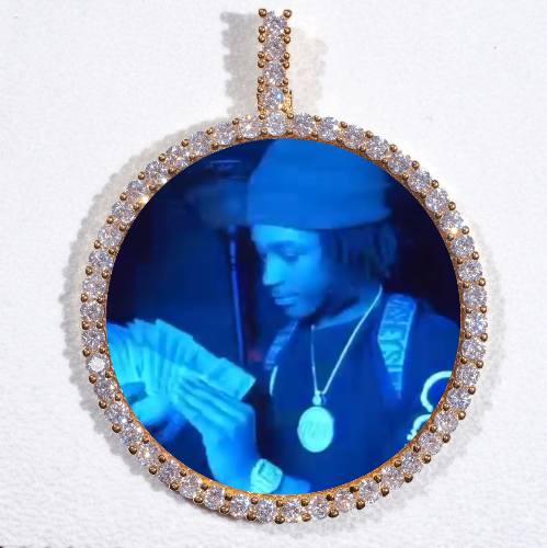 LARGE 3D CIRCLE CUSTOM PICTURE PENDANT