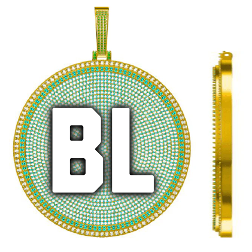 CUSTOM LETTER NECKLACE 3D BIG DISC