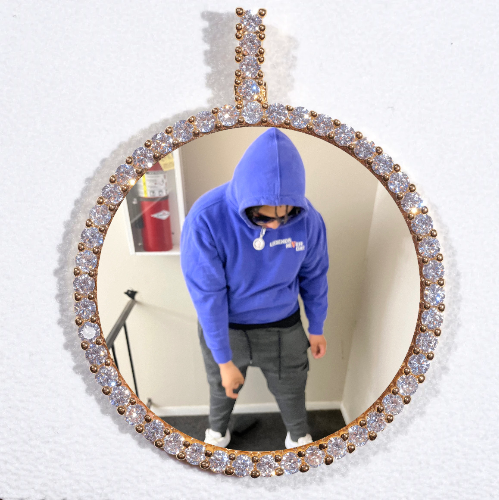 LARGE 3D CIRCLE CUSTOM PICTURE PENDANT