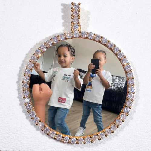 LARGE 3D CIRCLE CUSTOM PICTURE PENDANT