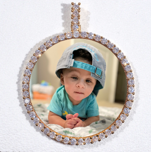 LARGE 3D CIRCLE CUSTOM PICTURE PENDANT