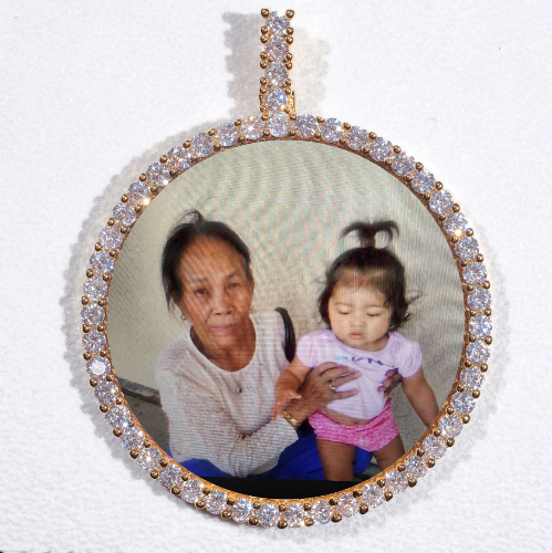 LARGE 3D CIRCLE CUSTOM PICTURE PENDANT